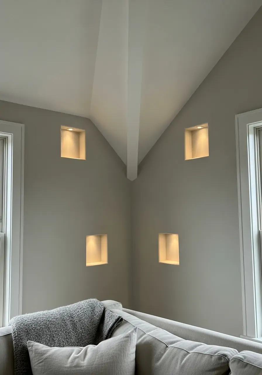 Recessed Light Niches - 50 Vaulted Ceiling Living Room Ideas