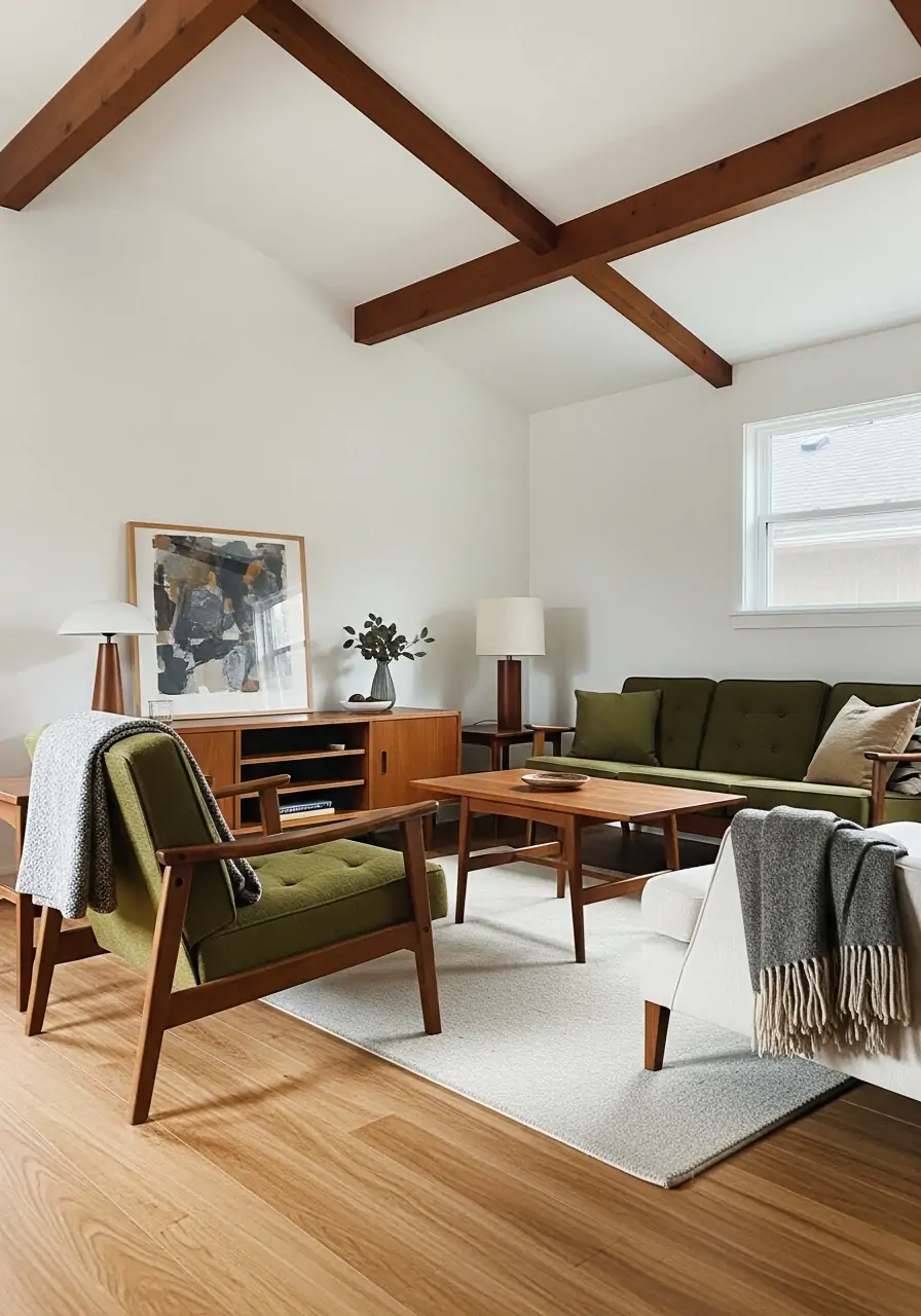 Mid-Century Modern Angles - 50 Vaulted Ceiling Living Room Ideas