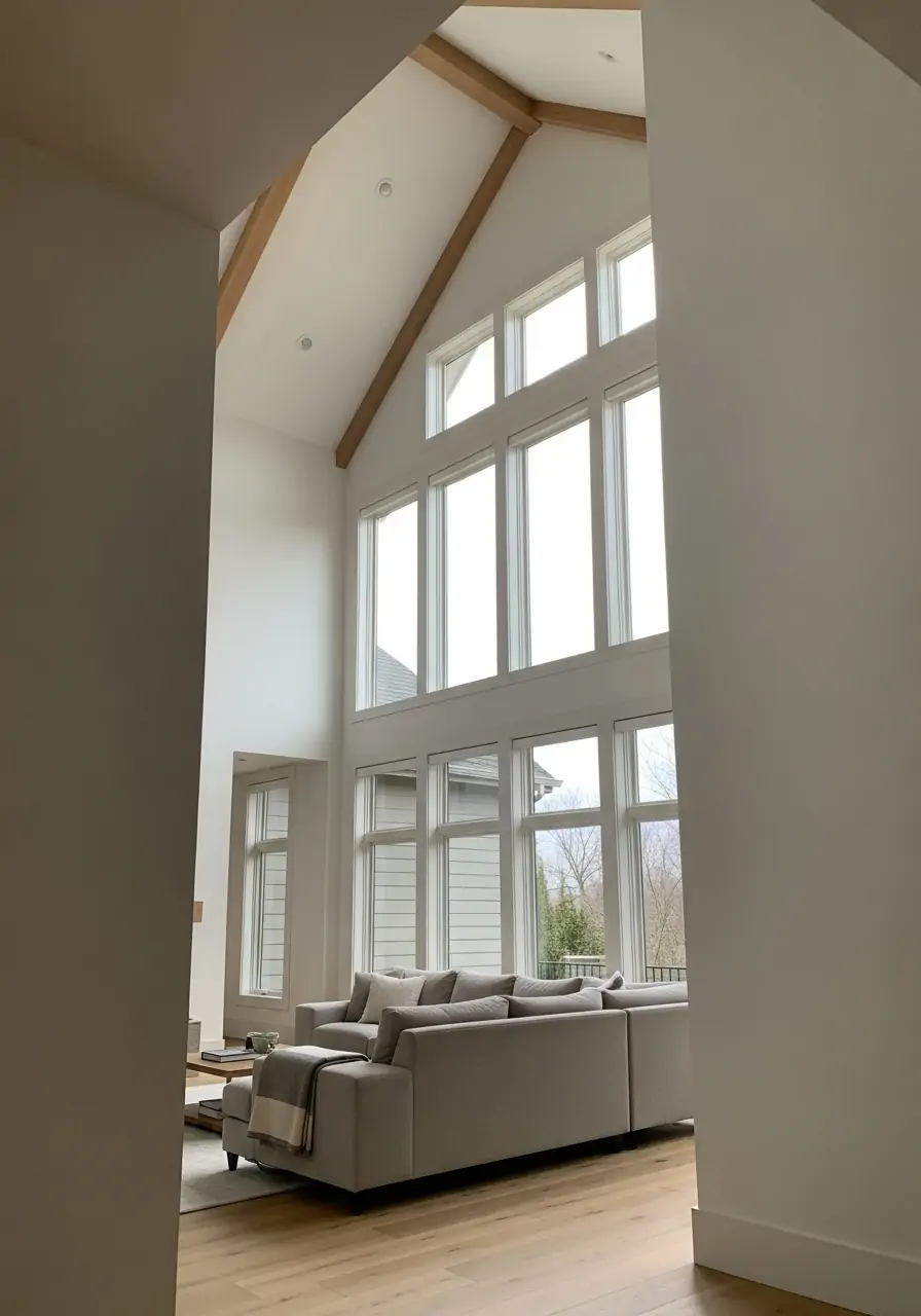 Uncluttered Minimalist Space - 50 Vaulted Ceiling Living Room Ideas