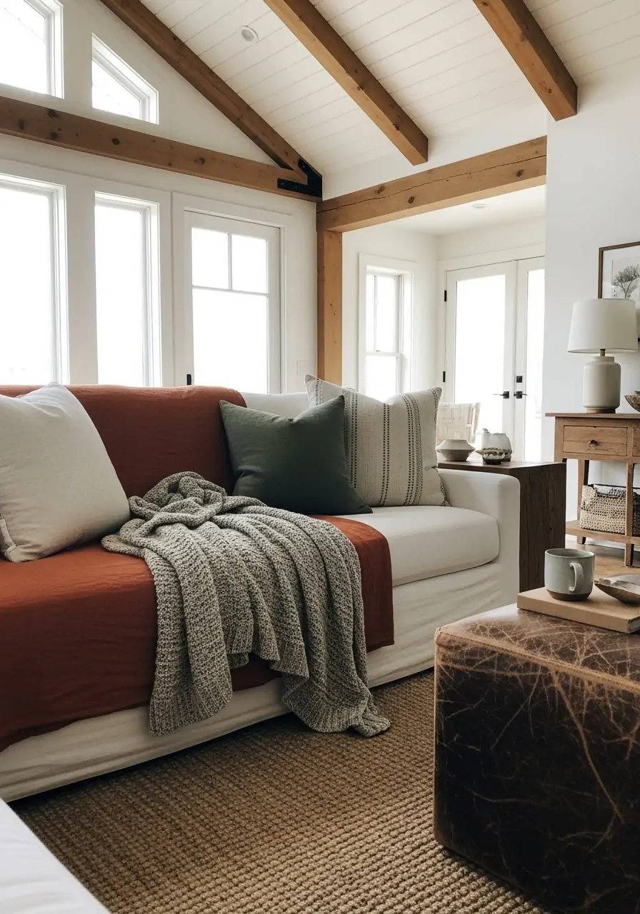 Earth Tone Warmth - 50 Vaulted Ceiling Living Room Ideas