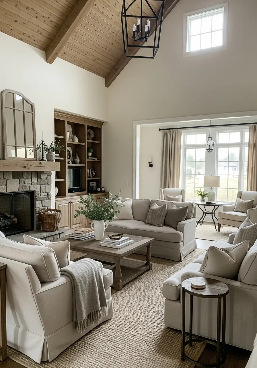 Defined Conversation Zones - 50 Vaulted Ceiling Living Room Ideas