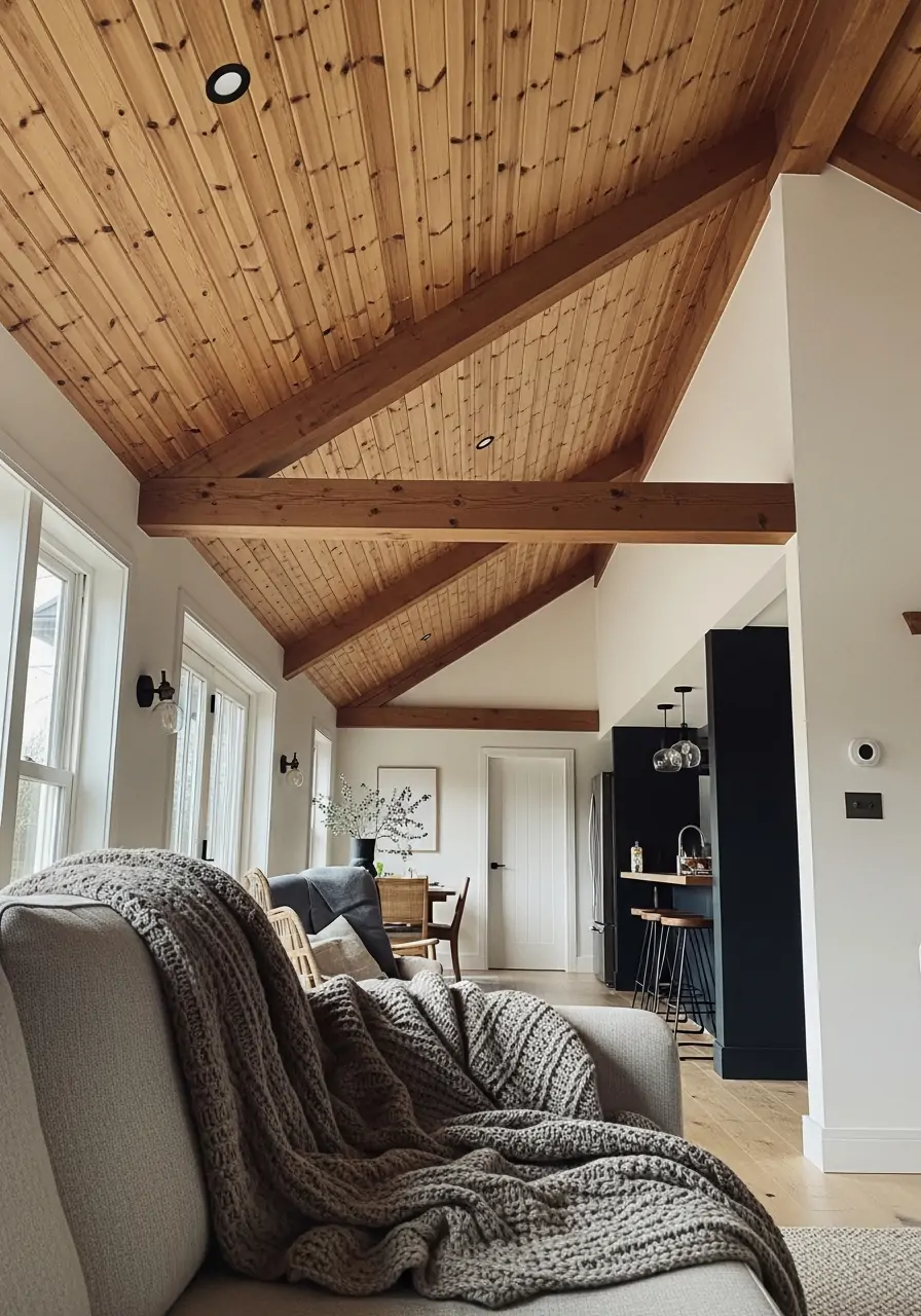 Tongue-and-Groove Wood - 50 Vaulted Ceiling Living Room Ideas