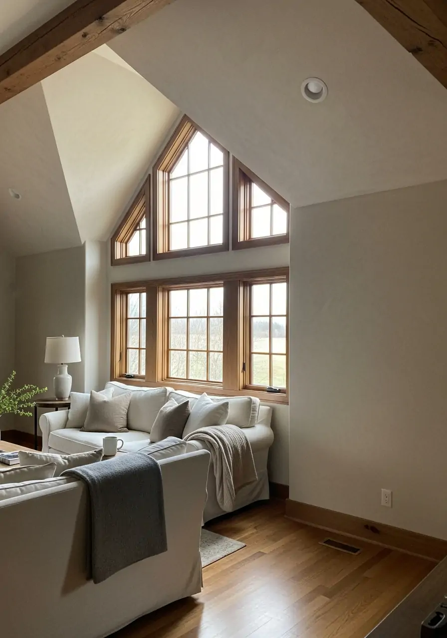 Transom Windows Light - 50 Vaulted Ceiling Living Room Ideas