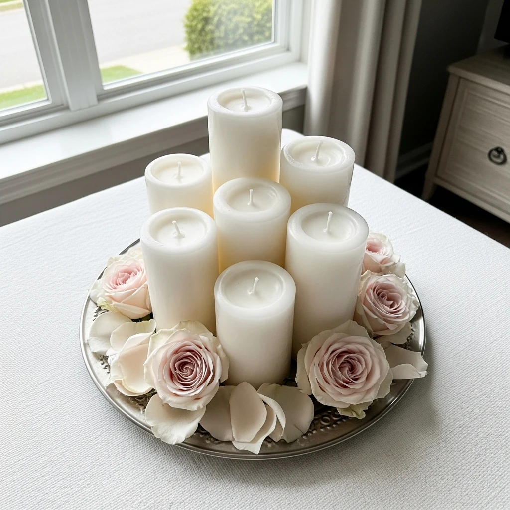 Romantic Candle Cluster - 50 Beautiful DIY Valentine's Day Decorations for a Cozy Home