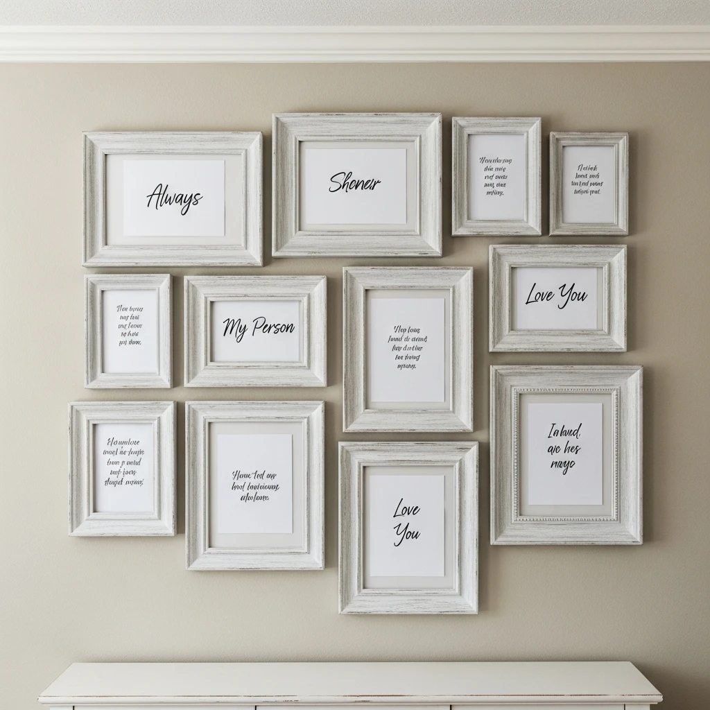 Framed Love Notes Wall - 50 Beautiful DIY Valentine's Day Decorations for a Cozy Home