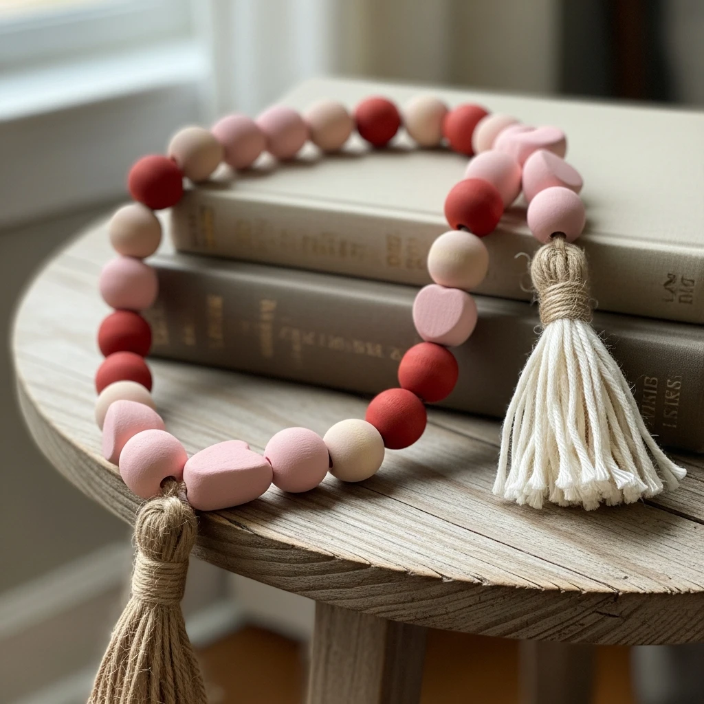 Painted Bead Garland - 50 Beautiful DIY Valentine's Day Decorations for a Cozy Home