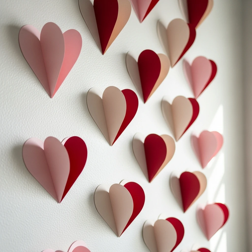 Floating Folded Hearts - 50 Beautiful DIY Valentine's Day Decorations for a Cozy Home