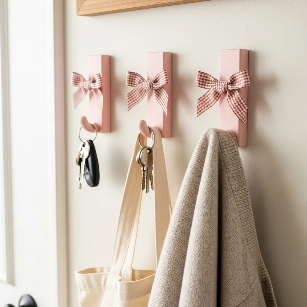 Bow Wall Hooks - 50 Beautiful DIY Valentine's Day Decorations for a Cozy Home