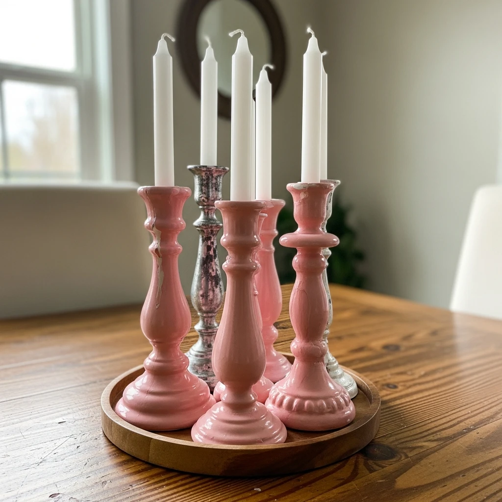 Painted Candle Holders - 50 Beautiful DIY Valentine's Day Decorations for a Cozy Home