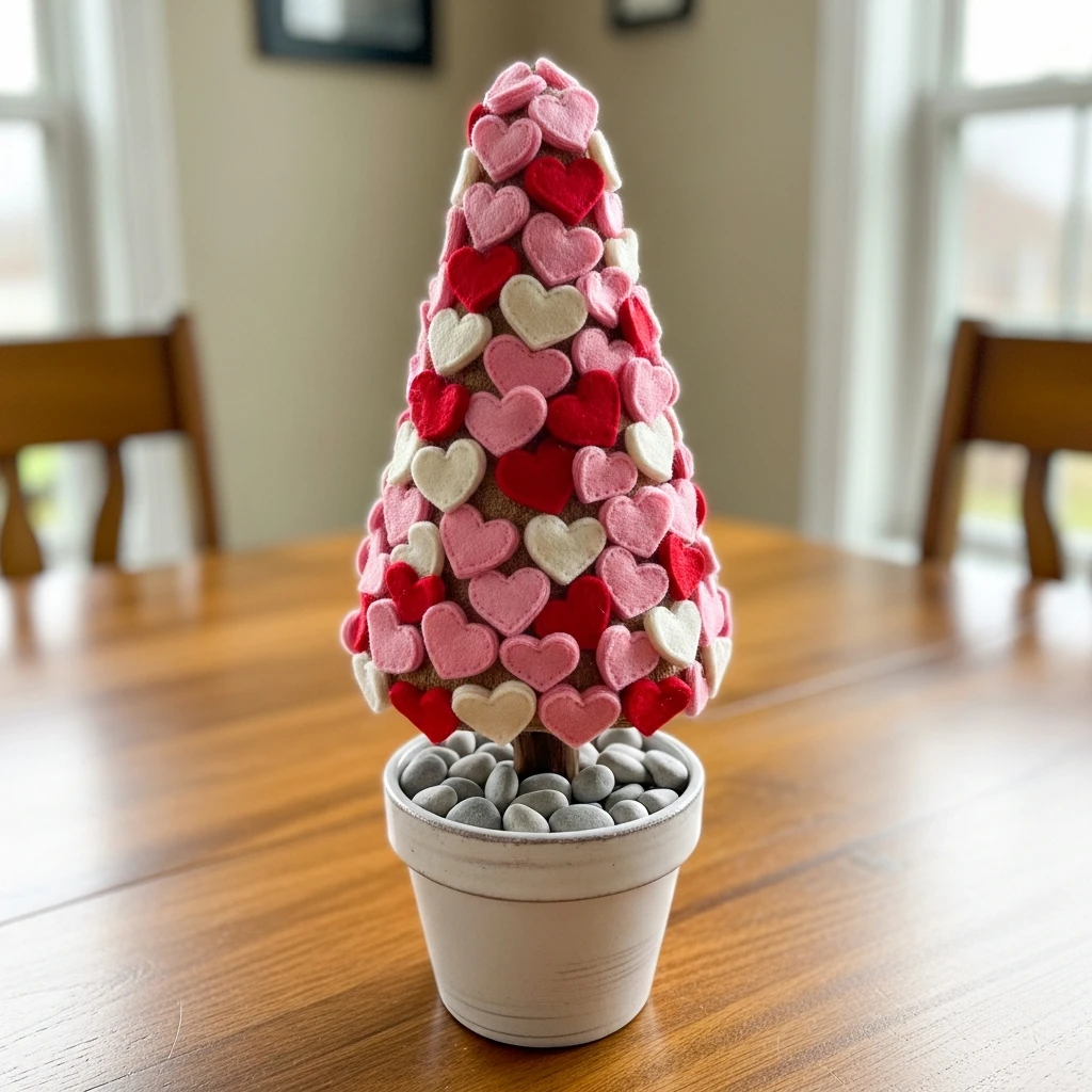 Mini Heart Topiary Tree - 50 Beautiful DIY Valentine's Day Decorations for a Cozy Home