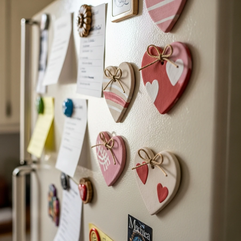 Clay Heart Magnets - 50 Beautiful DIY Valentine's Day Decorations for a Cozy Home