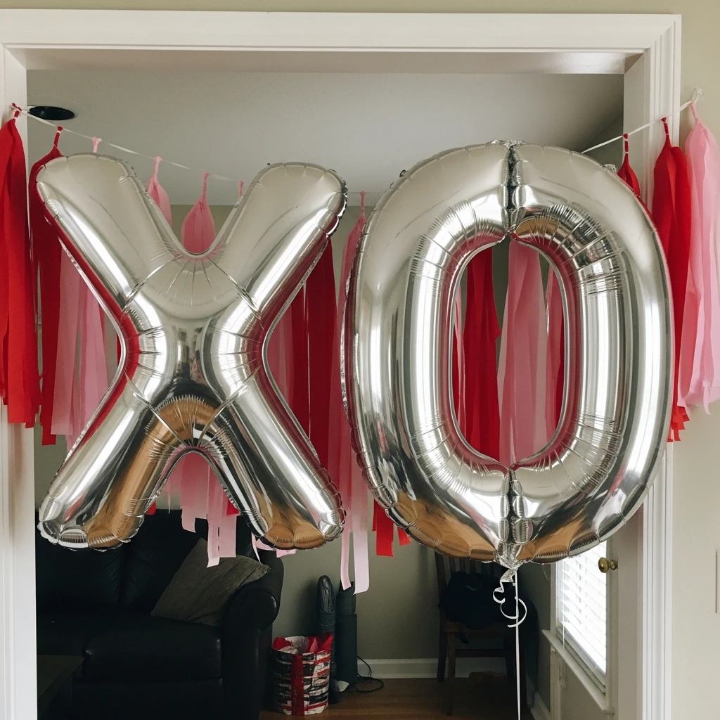 XO Letter Balloons - 50 Beautiful DIY Valentine's Day Decorations for a Cozy Home