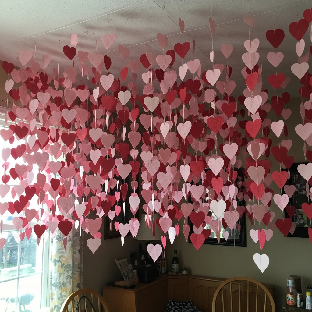 Hanging Heart Mobiles - 50 Beautiful DIY Valentine's Day Decorations for a Cozy Home