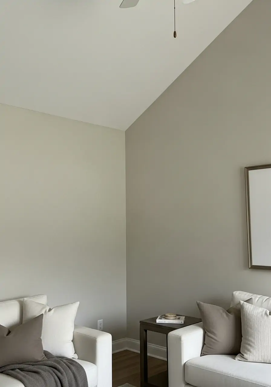 Soft Neutral Ceiling Tones - 50 Half Vaulted Ceiling Living Room Ideas That Look Amazing