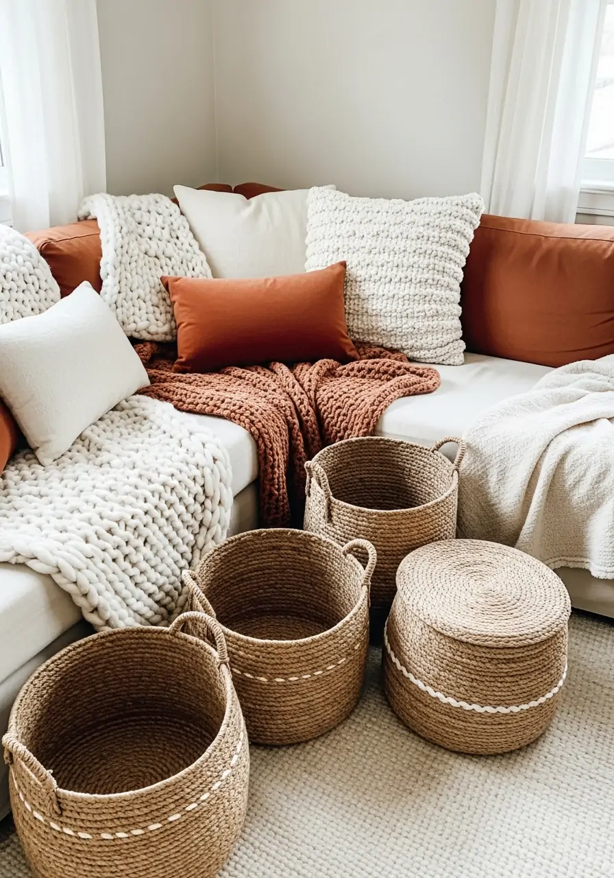 Soft Textiles and Woven Items - 50 Half Vaulted Ceiling Living Room Ideas That Look Amazing