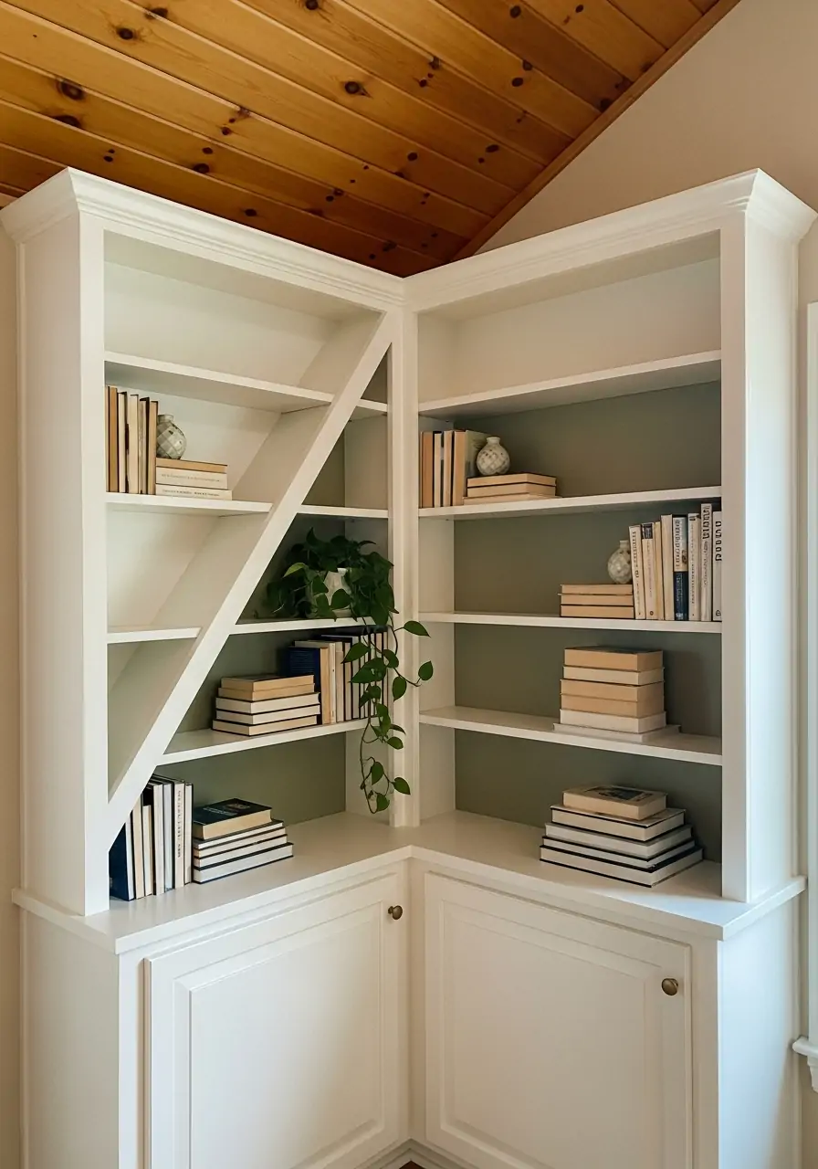 Custom Sloped Built-Ins - 50 Half Vaulted Ceiling Living Room Ideas That Look Amazing