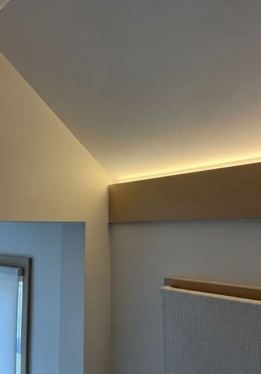 Hidden LED Strip Lighting - 50 Half Vaulted Ceiling Living Room Ideas That Look Amazing