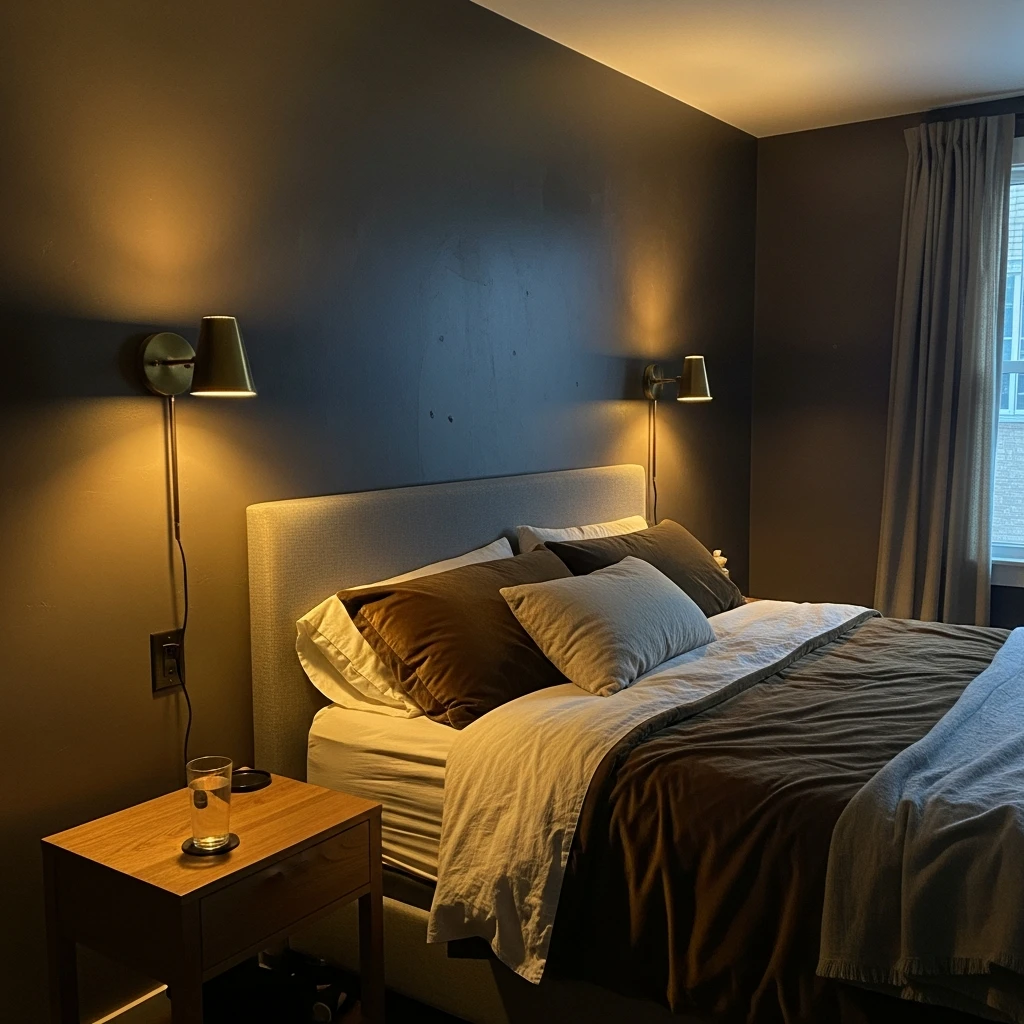 Sconces, Skip Overhead Lights - 50 Cozy Moody Romantic Bedroom Ideas