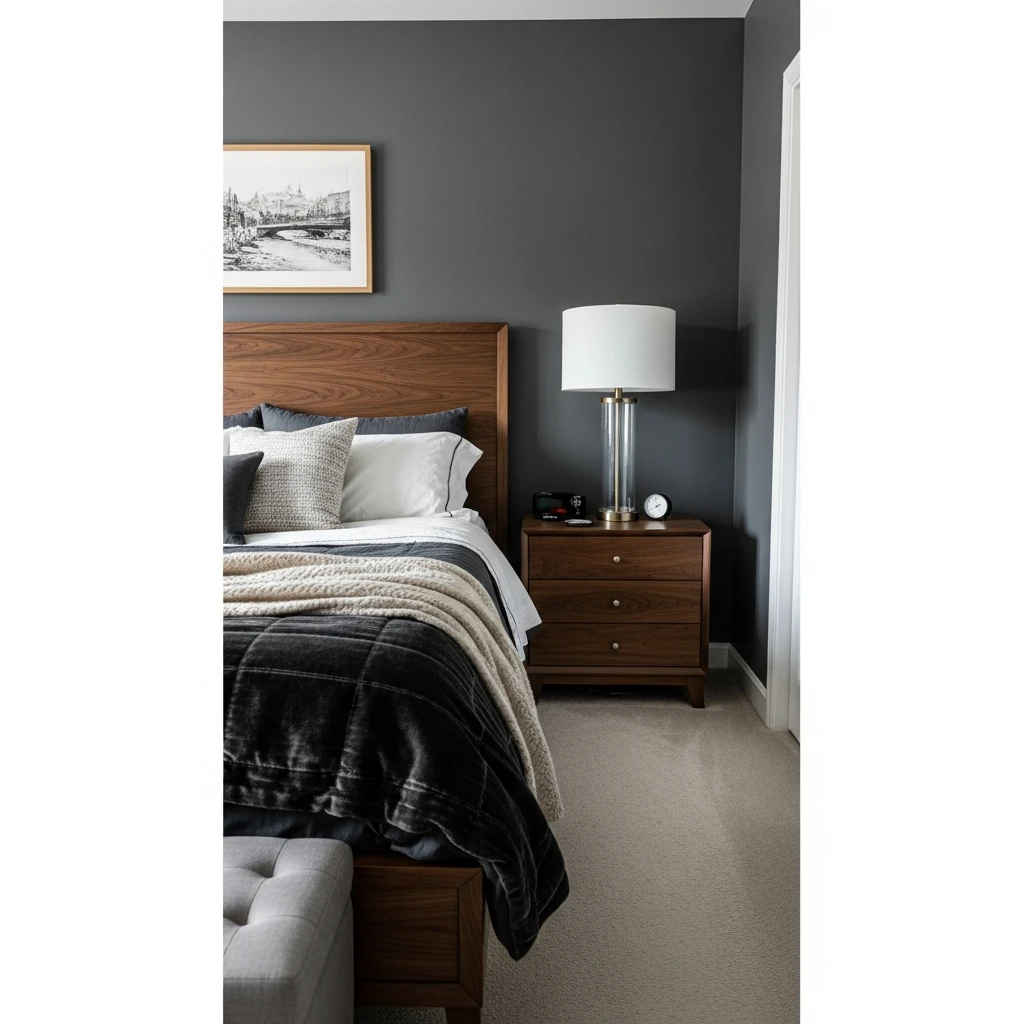 Deep Wood Tones Ground Space - 50 Cozy Moody Romantic Bedroom Ideas