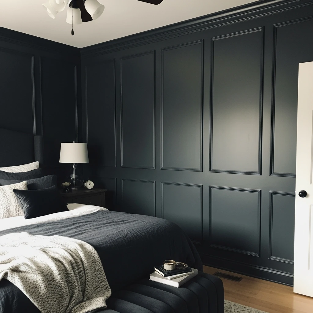 Wall Panels Add Dimension - 50 Cozy Moody Romantic Bedroom Ideas
