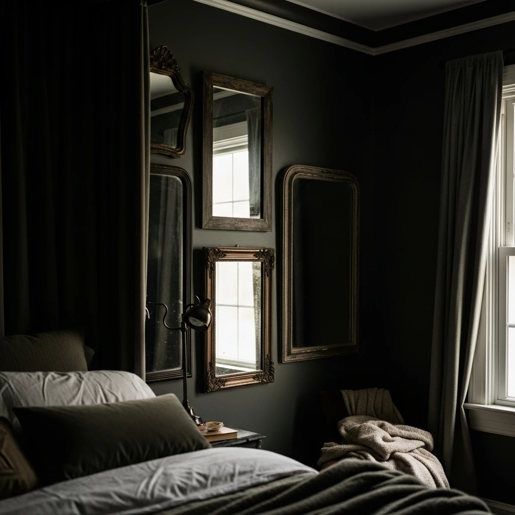 Mirrors Reflect Soft Light - 50 Cozy Moody Romantic Bedroom Ideas