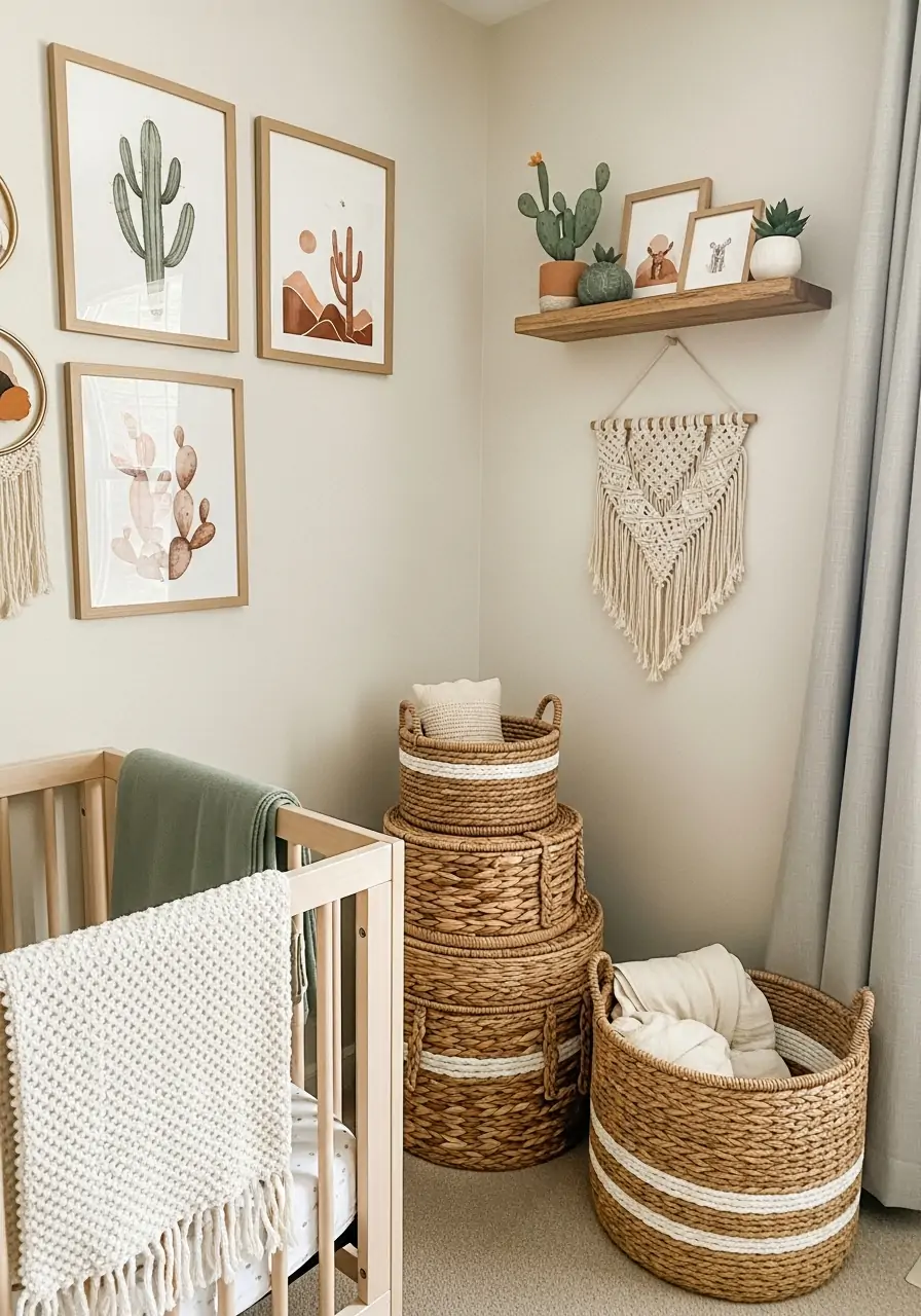 Cactus Desert Artwork - 50 nursery room decor ideas