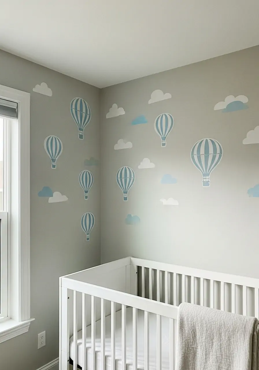 Hot Air Balloon Decals - 50 nursery room decor ideas