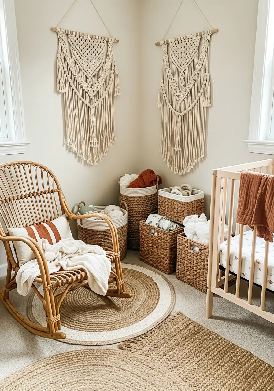 Classic Boho Rattan - 50 nursery room decor ideas