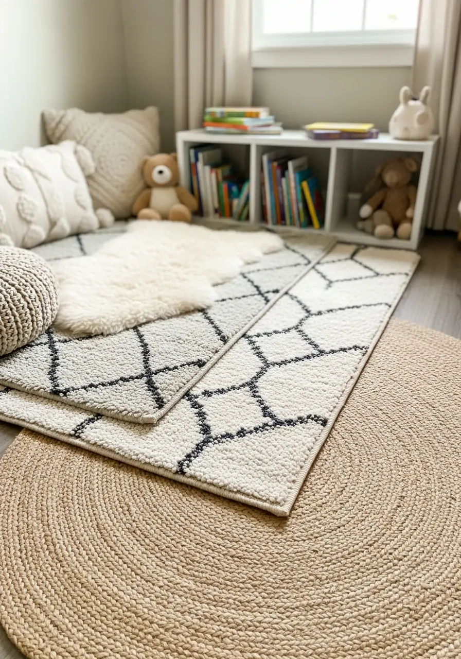 Layered Soft Rugs - 50 nursery room decor ideas
