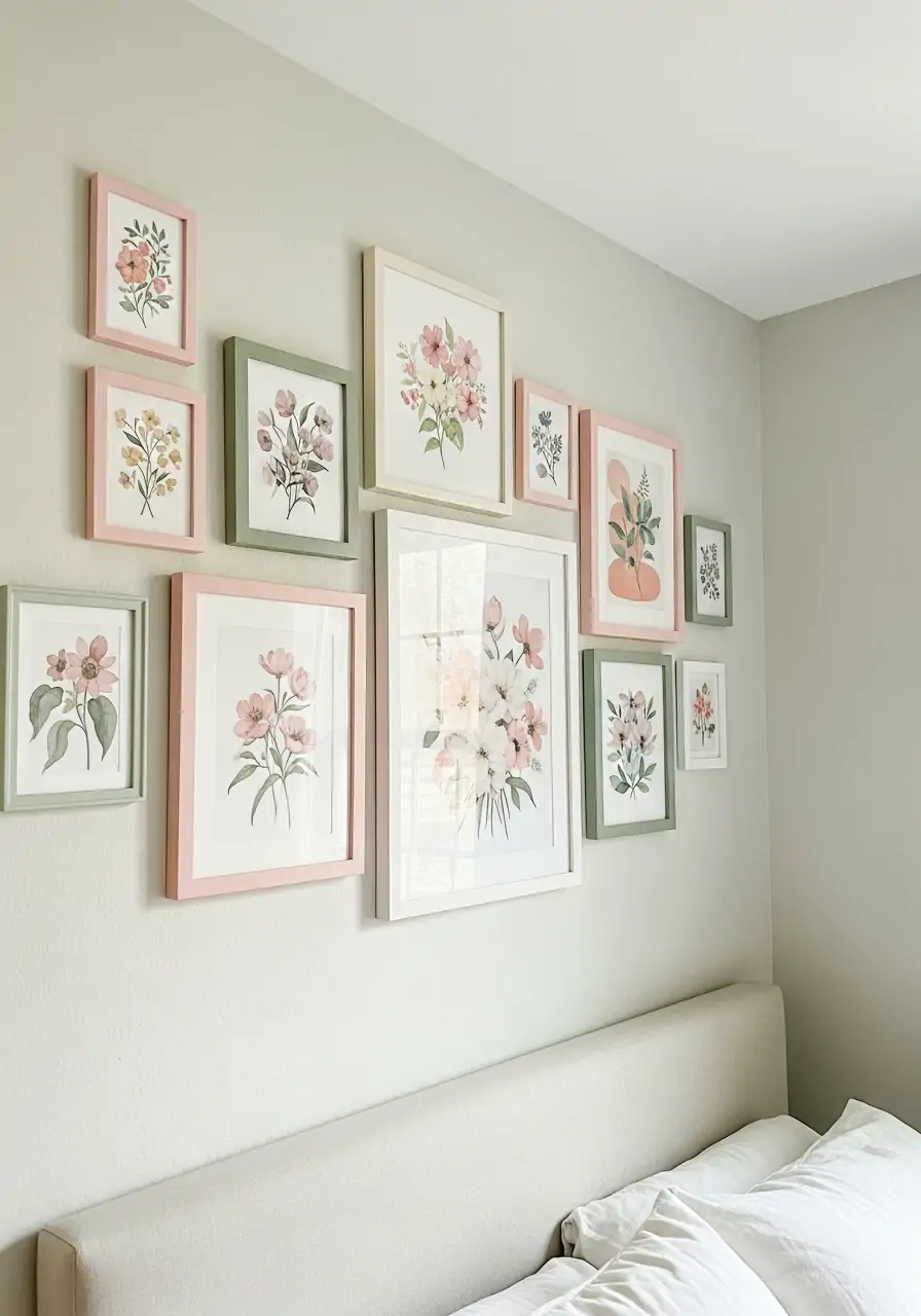 Spring Gallery Wall - 50 Spring Bedroom Ideas for a Fresh Refresh