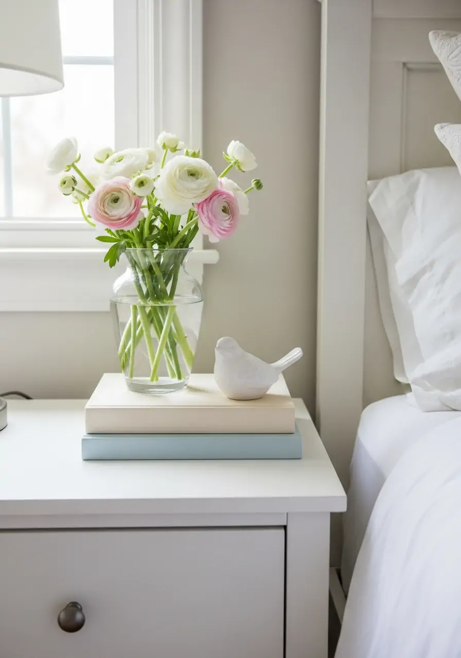 Styled Nightstand - 50 Spring Bedroom Ideas for a Fresh Refresh