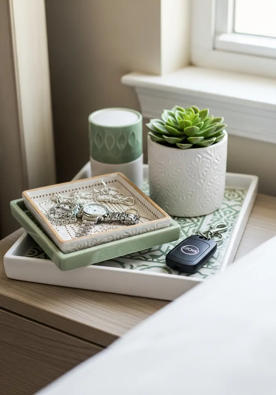 Decorative Storage Trays - 50 Spring Bedroom Ideas for a Fresh Refresh