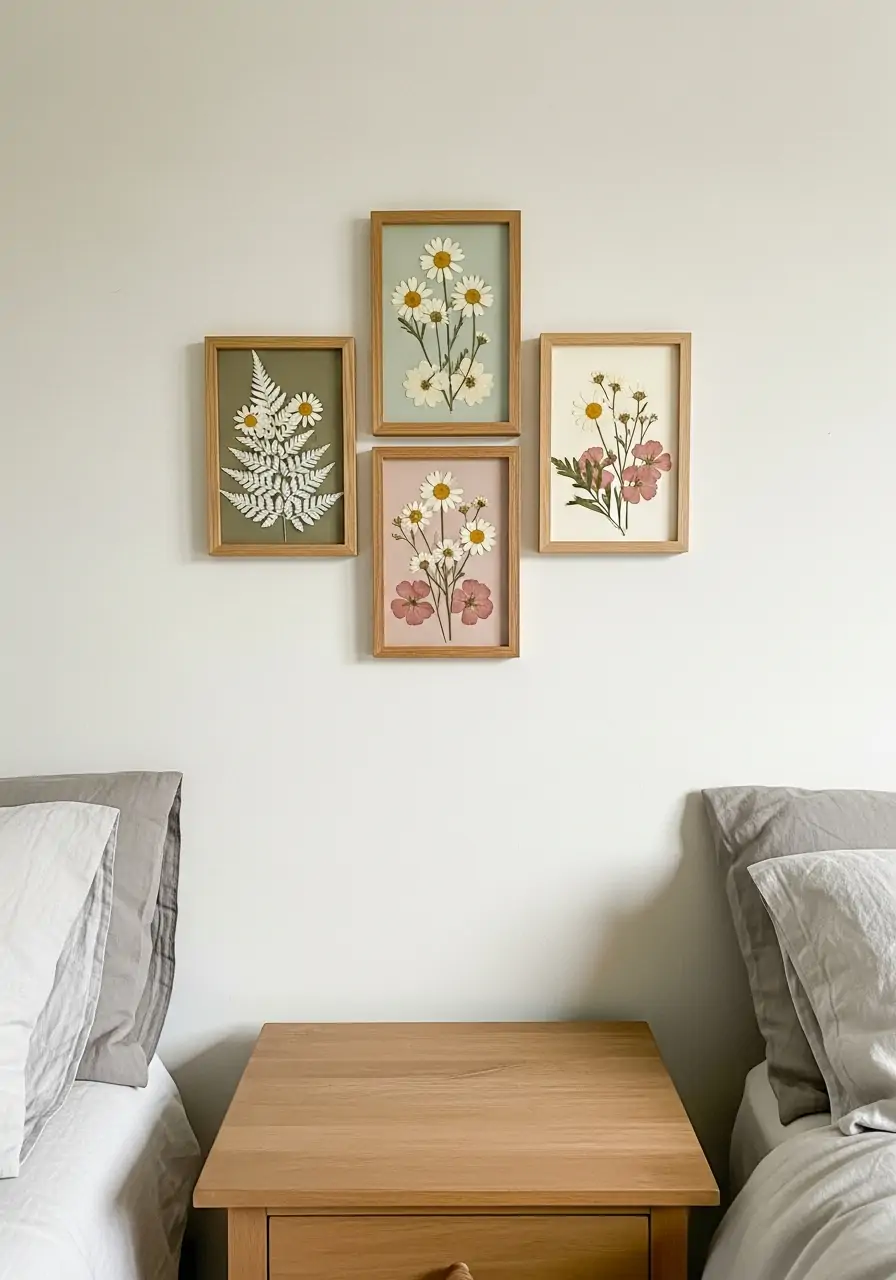 Pressed Flower Art - 50 Spring Bedroom Ideas for a Fresh Refresh