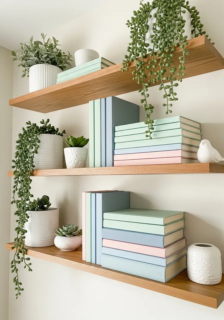 Styled Shelves - 50 Spring Bedroom Ideas for a Fresh Refresh