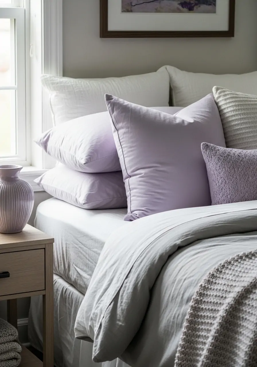 Soft Lavender Accents - 50 Spring Bedroom Ideas for a Fresh Refresh