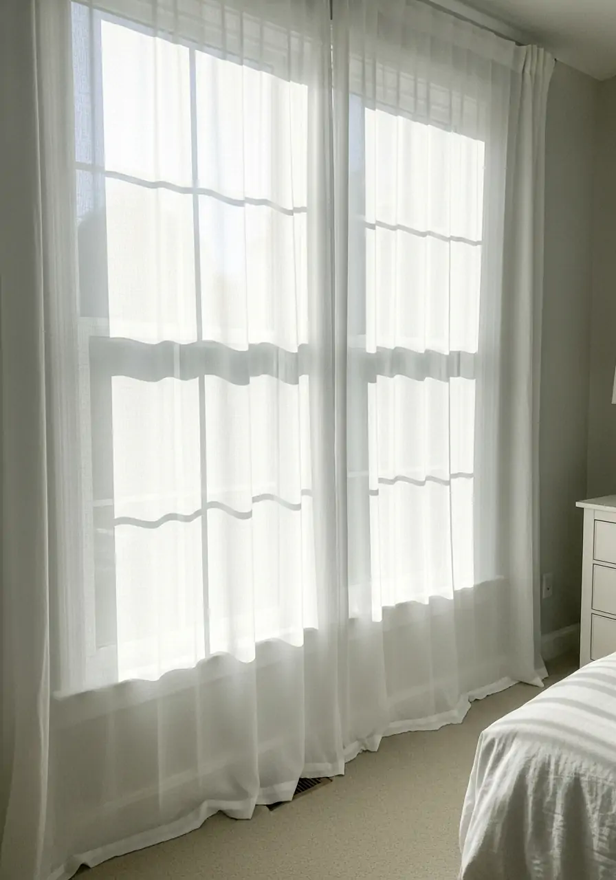 Sheer White Curtains - 50 Spring Bedroom Ideas for a Fresh Refresh