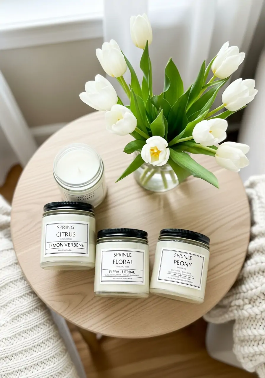 Fresh Scented Candles - 50 Spring Decorating Ideas for the Home