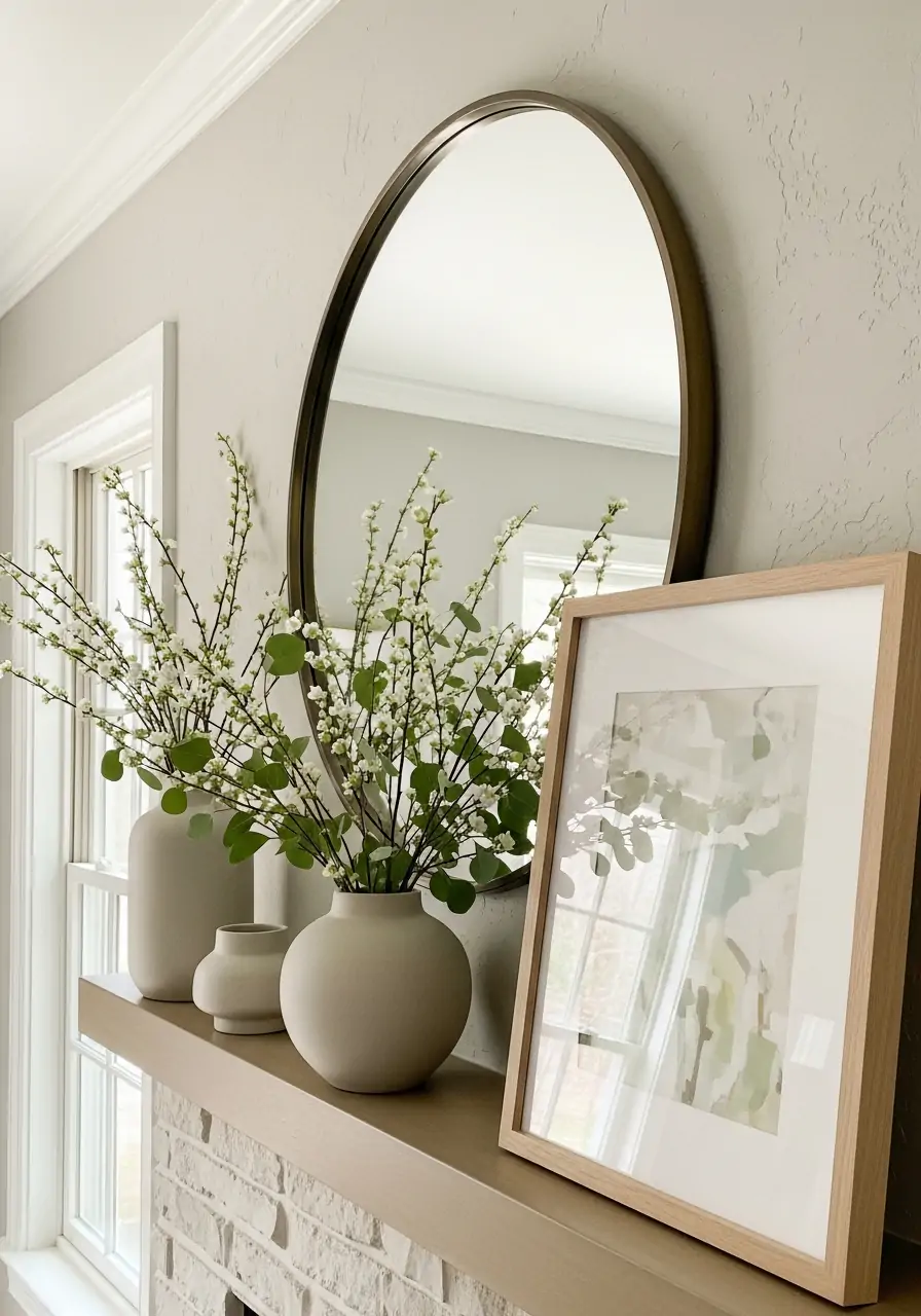 Spring Mantel Display - 50 Spring Decorating Ideas for the Home