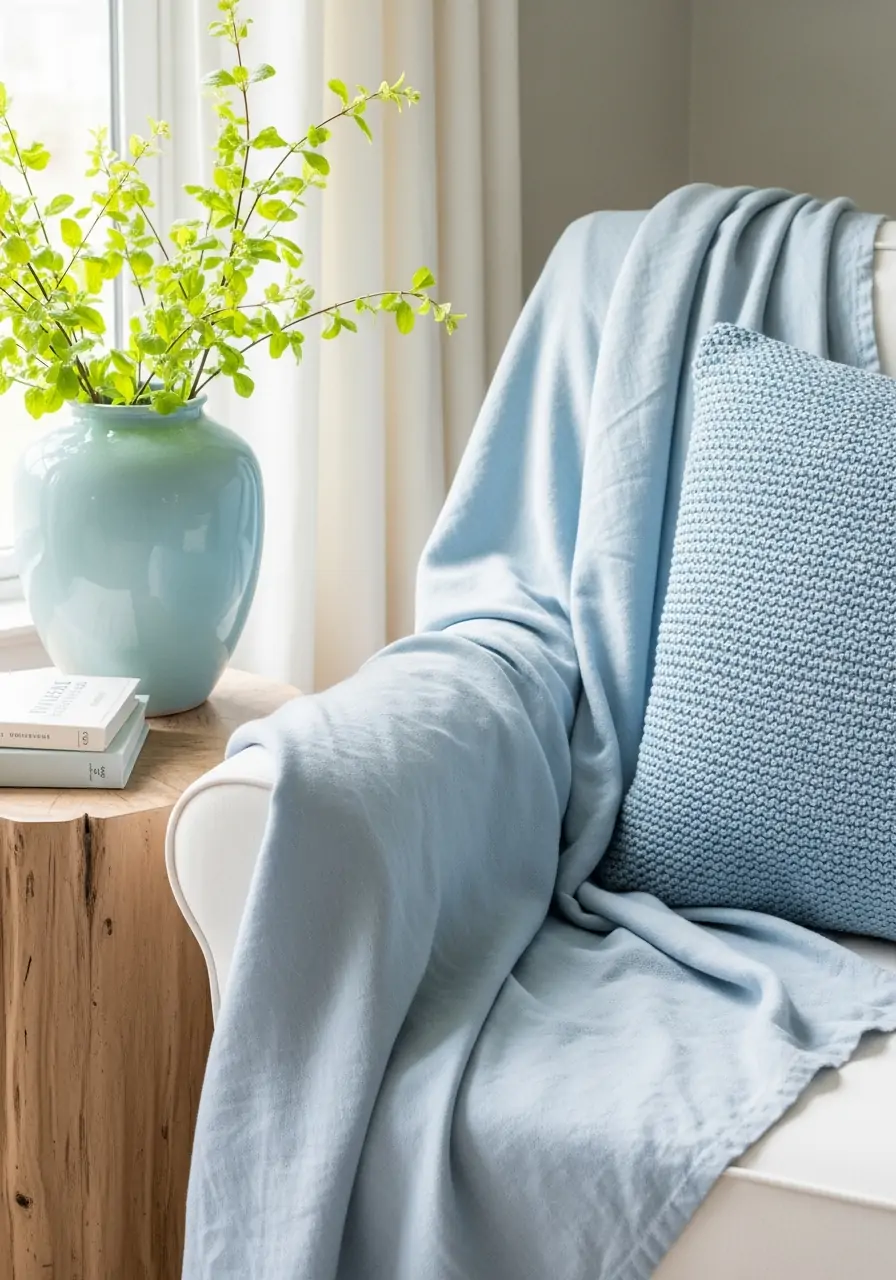 Soft Blue Decor Pieces - 50 Spring Decorating Ideas for the Home