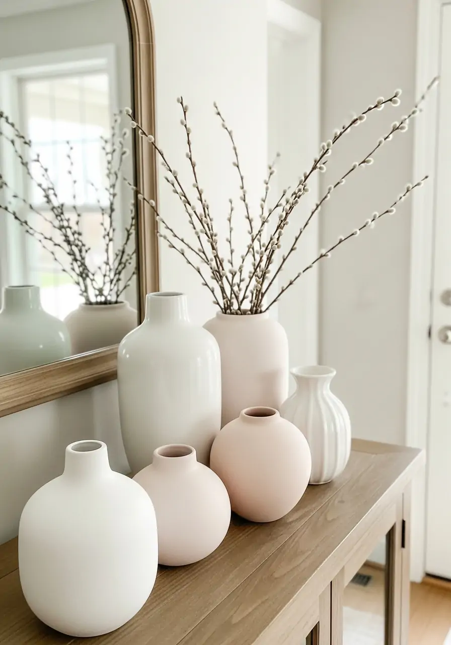 Light Ceramic Vases - 50 Spring Decorating Ideas for the Home