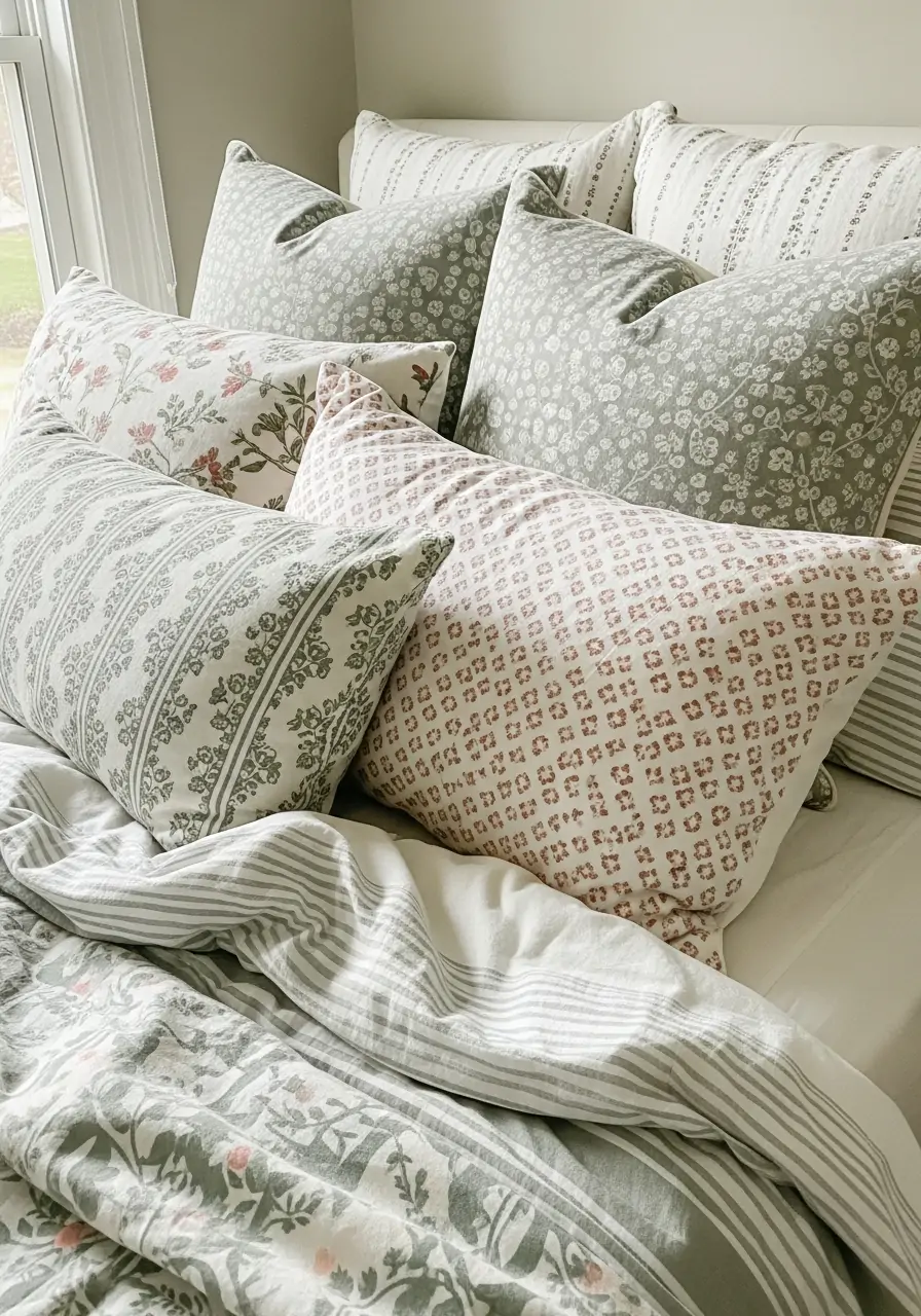 Soft Patterned Textiles - 50 Spring Decorating Ideas for the Home