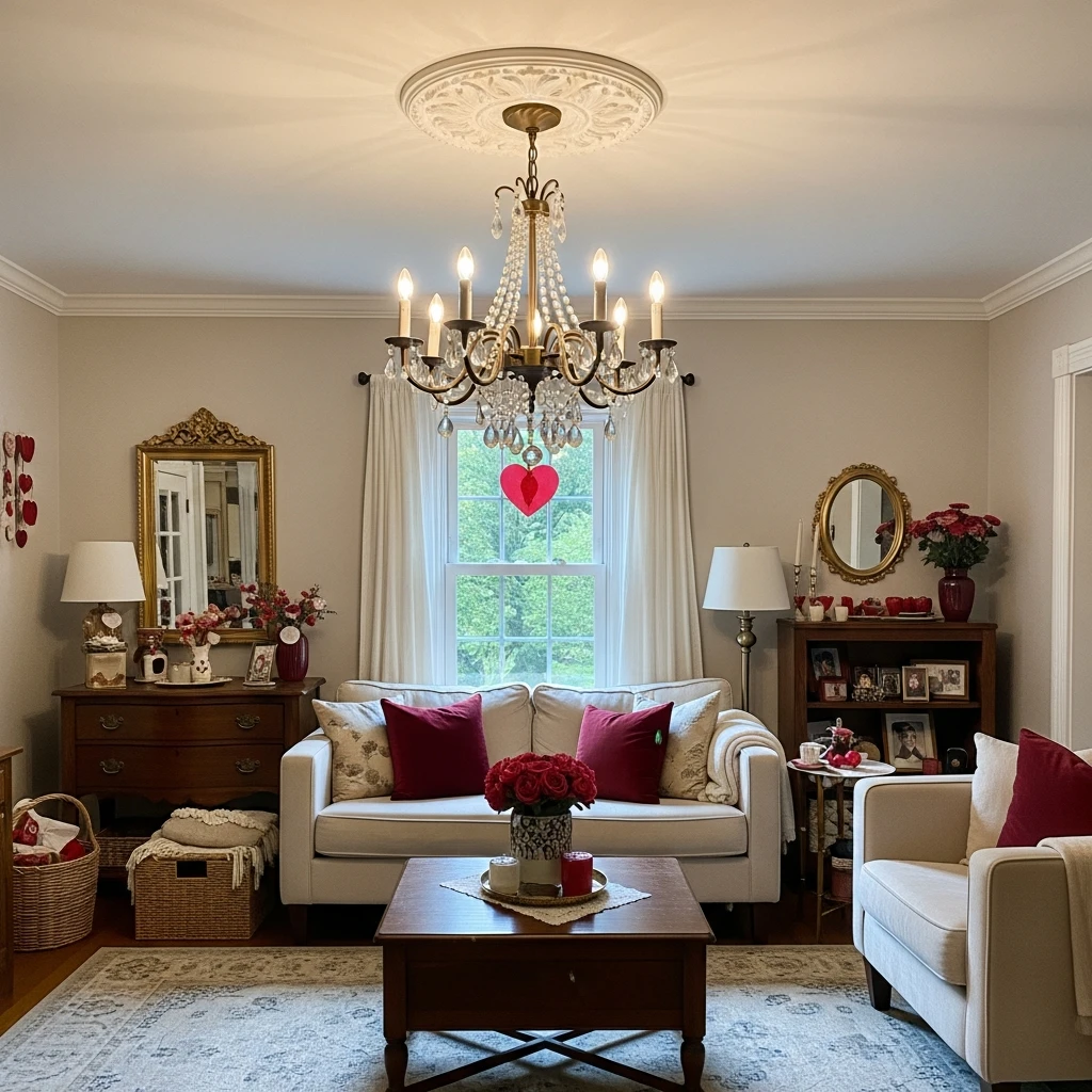 Statement Chandelier Focus - 50 Simple, Budget-Friendly Ways to Create a Cozy, Romantic Bedroom