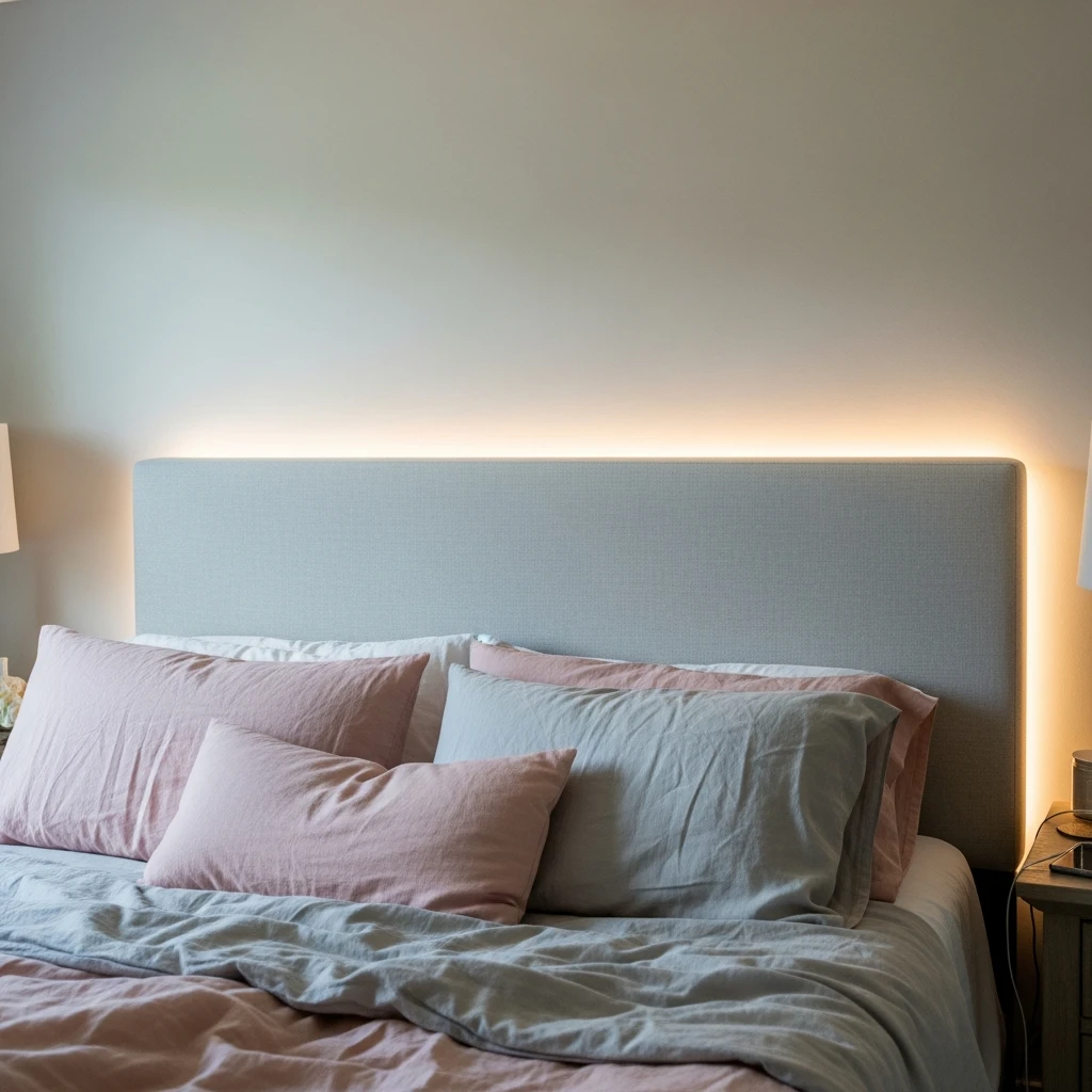 Soft Backlit Headboard - 50 Simple, Budget-Friendly Ways to Create a Cozy, Romantic Bedroom