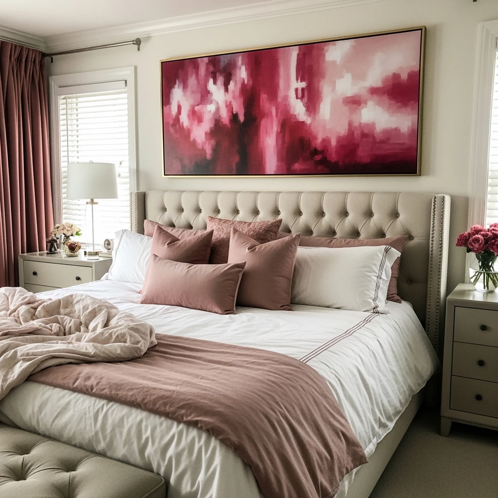 Oversized Art Focus - 50 Simple, Budget-Friendly Ways to Create a Cozy, Romantic Bedroom