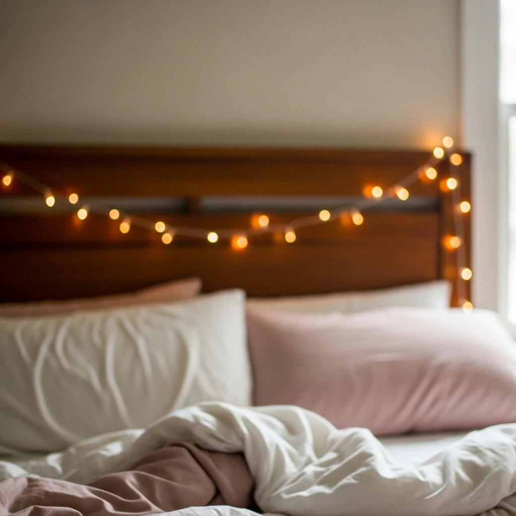Warm String Lights - 50 Simple, Budget-Friendly Ways to Create a Cozy, Romantic Bedroom