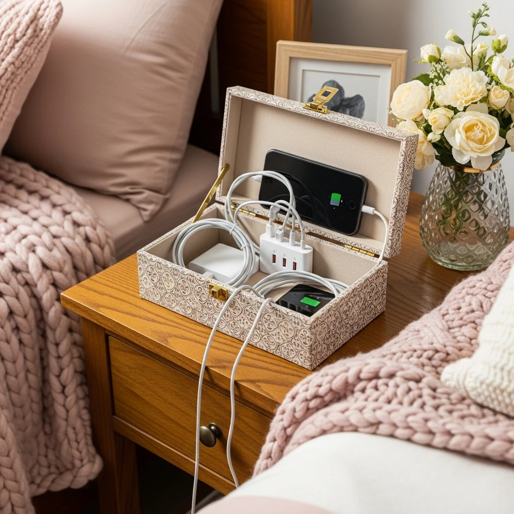 Tuck Away Those Ugly Cords - 50 Simple, Budget-Friendly Ways to Create a Cozy, Romantic Bedroom