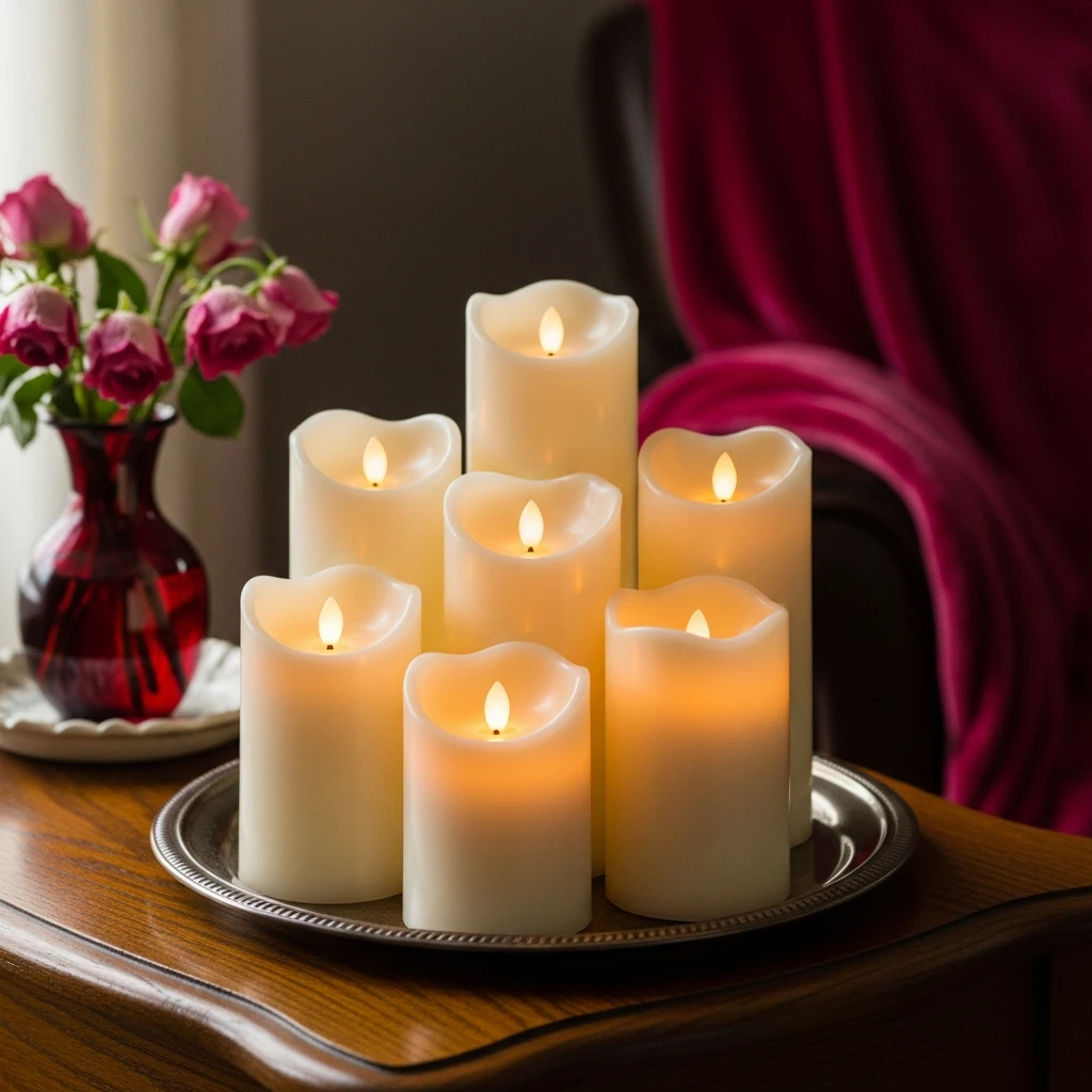 Candle-Style LED Cluster - 50 Simple, Budget-Friendly Ways to Create a Cozy, Romantic Bedroom