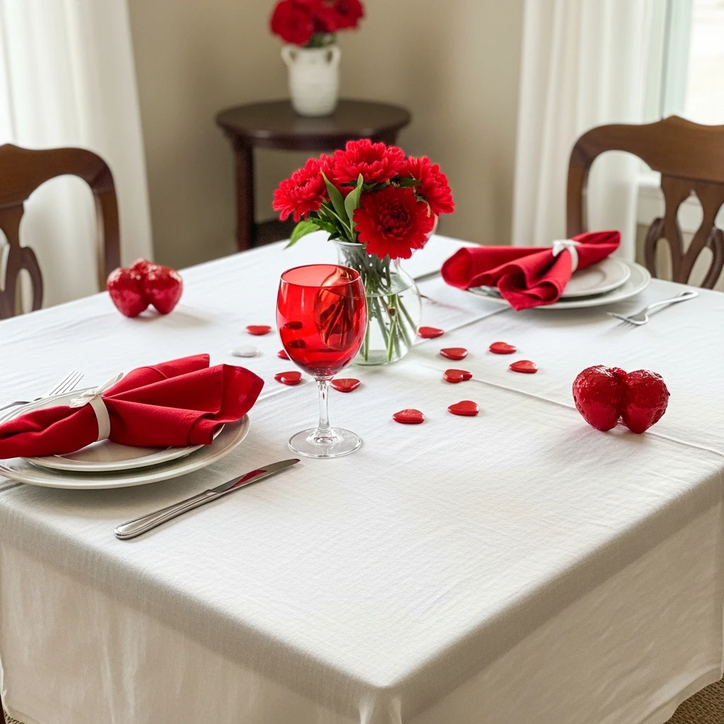 Classic Red and White - 50 Beautiful & Budget-Friendly Valentine's Day Table Setting Ideas