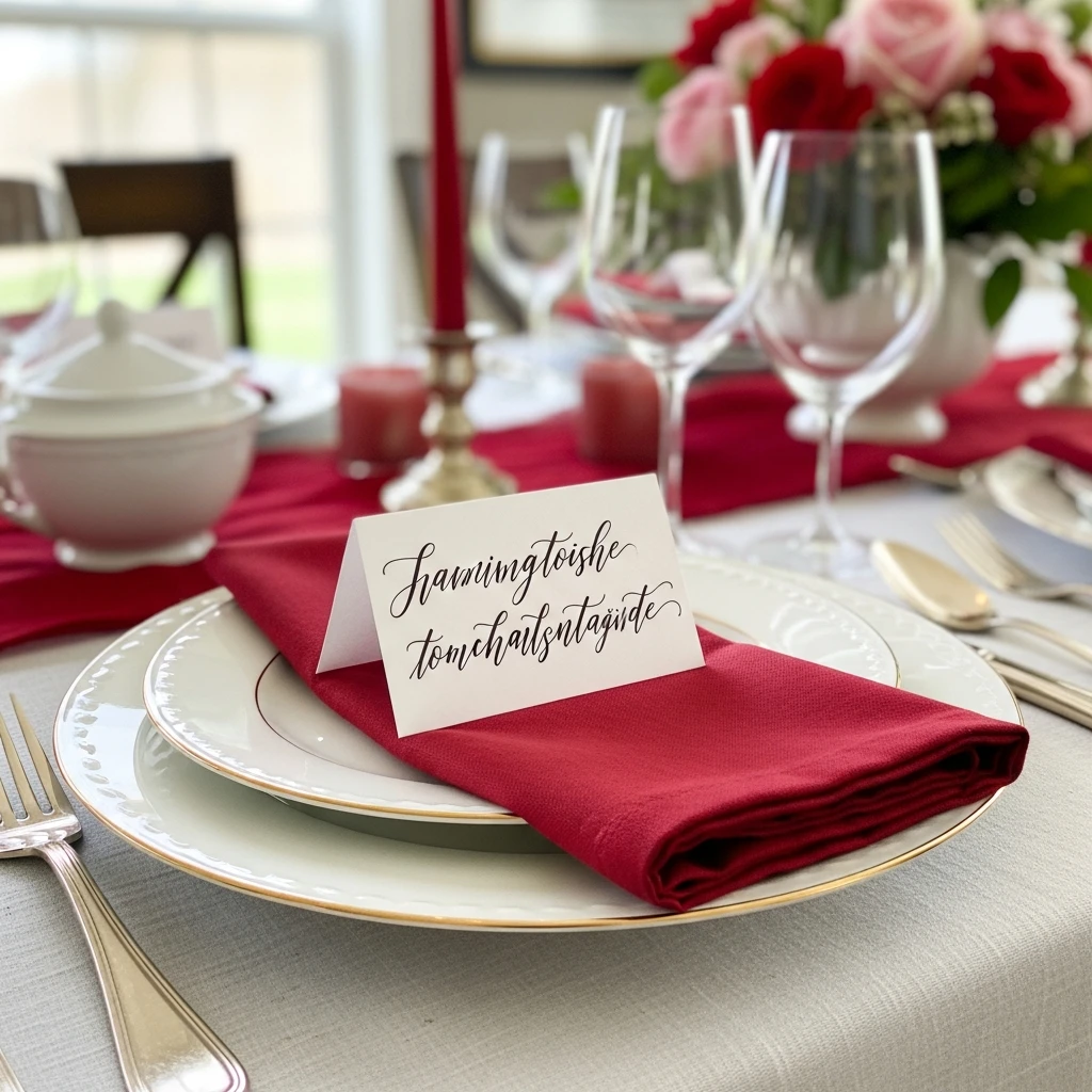 Personalized Place Cards - 50 Beautiful & Budget-Friendly Valentine's Day Table Setting Ideas