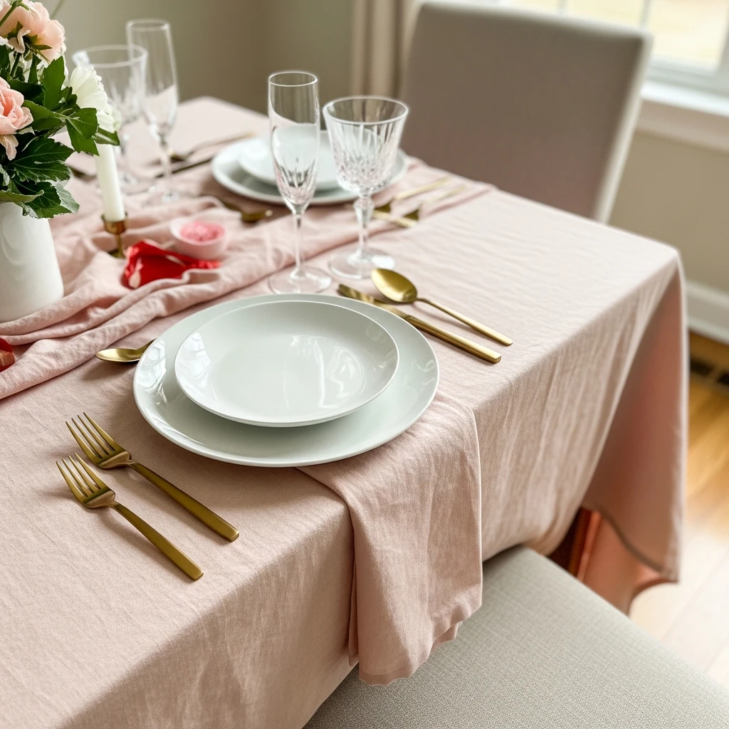 Blush and Gold Elegance - 50 Beautiful & Budget-Friendly Valentine's Day Table Setting Ideas